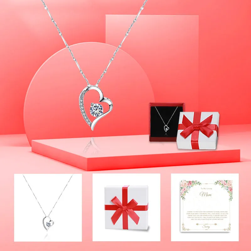 Siciry To My Loving Mom-Love Heart Necklace