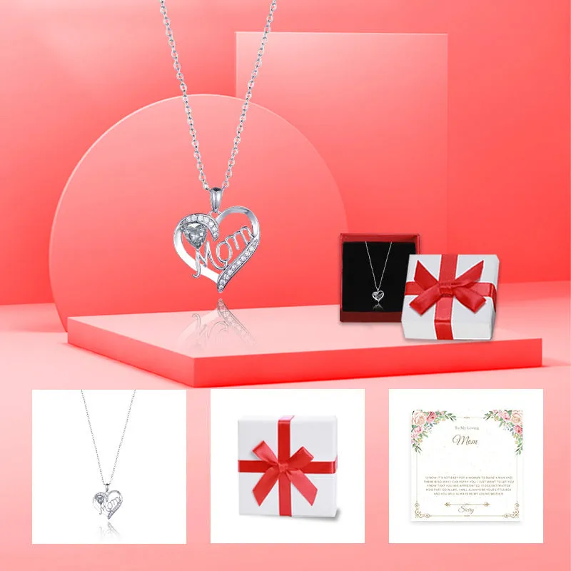 Siciry To My Loving Mom-Love Heart Necklace