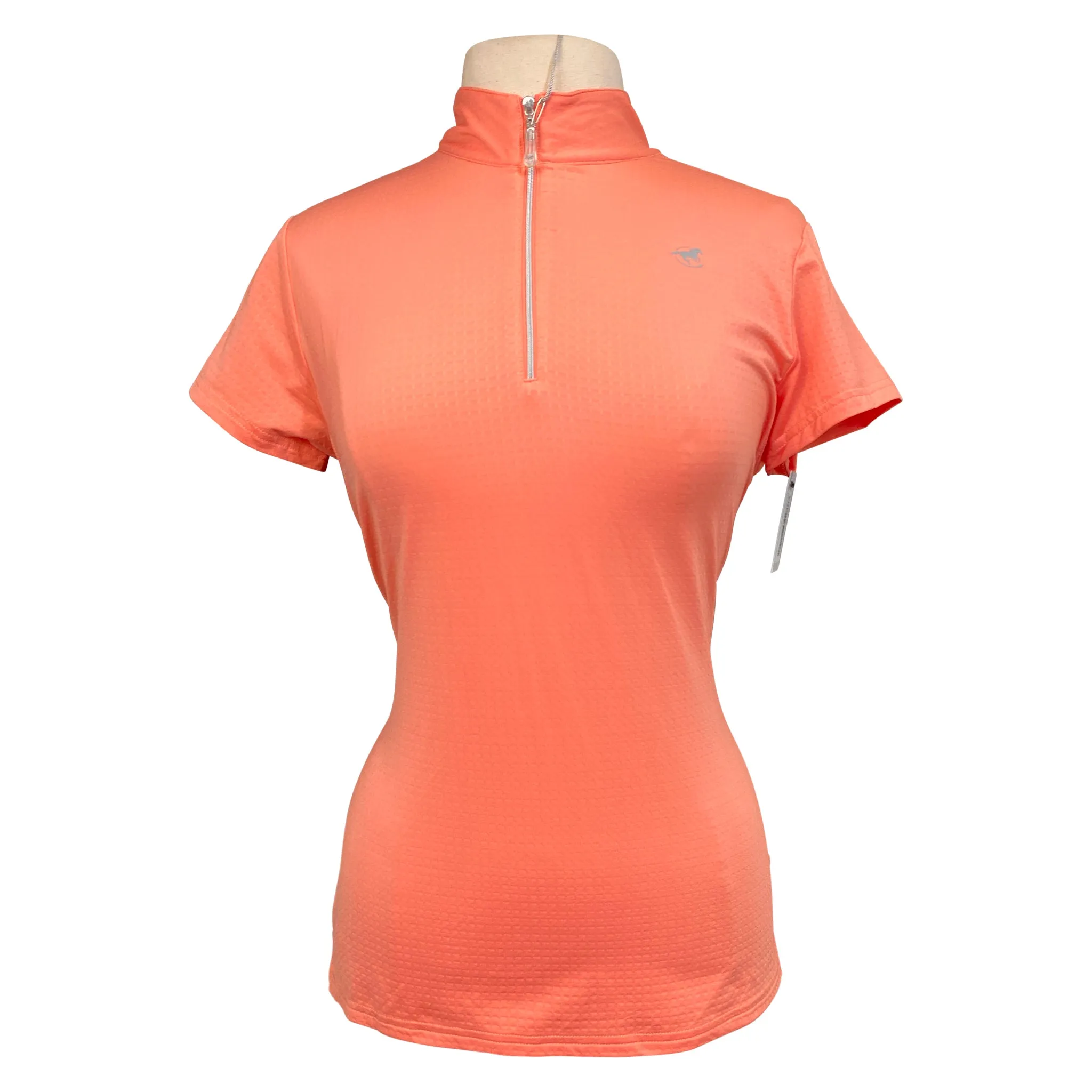 Smartpak 'SunShield' 1/4 Zip Short Sleeve Shirt in Coral - Women's Medium