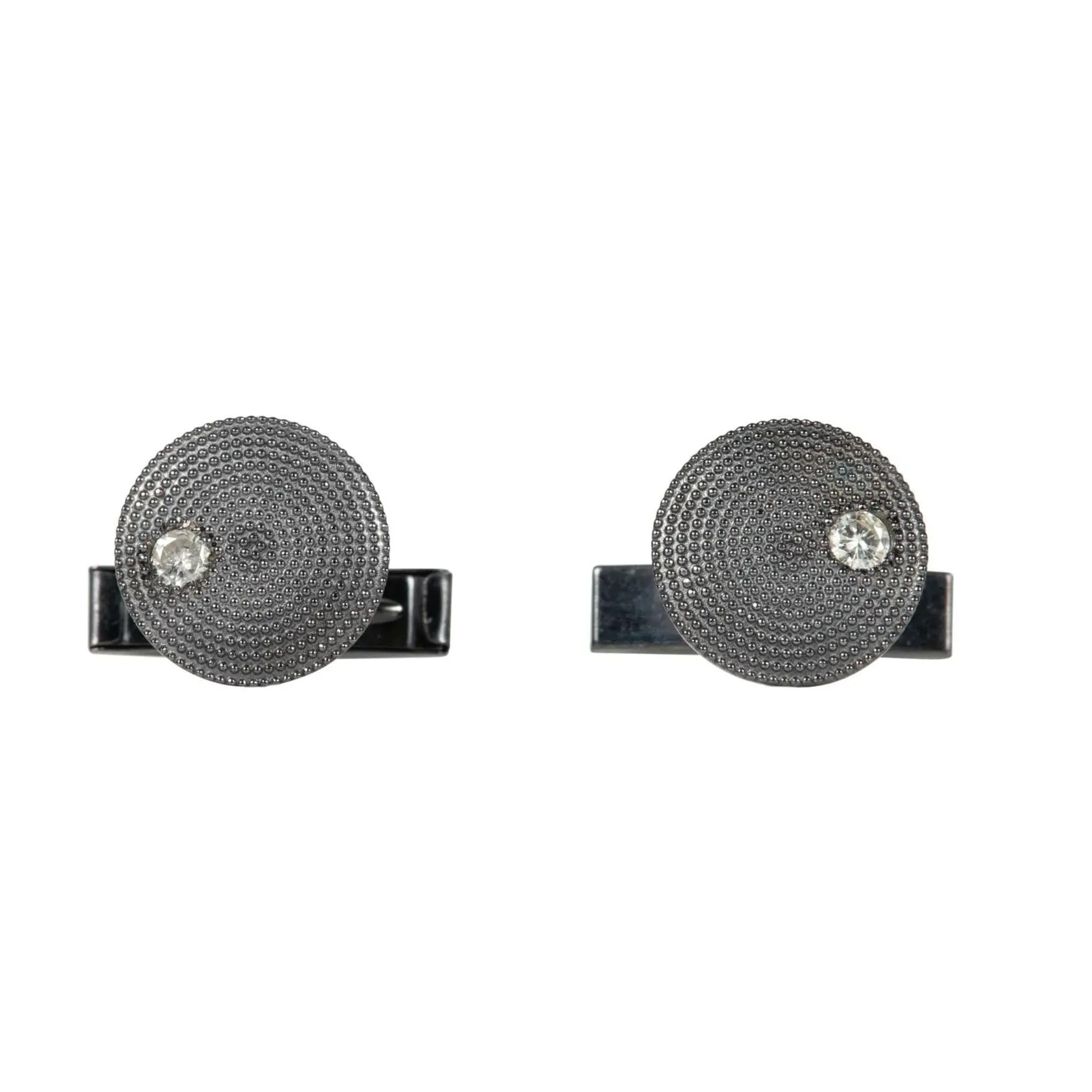 SUNEERA BLACK RHODIUM AND STERLING SILVER ADIN DIAMOND CUFFLINKS