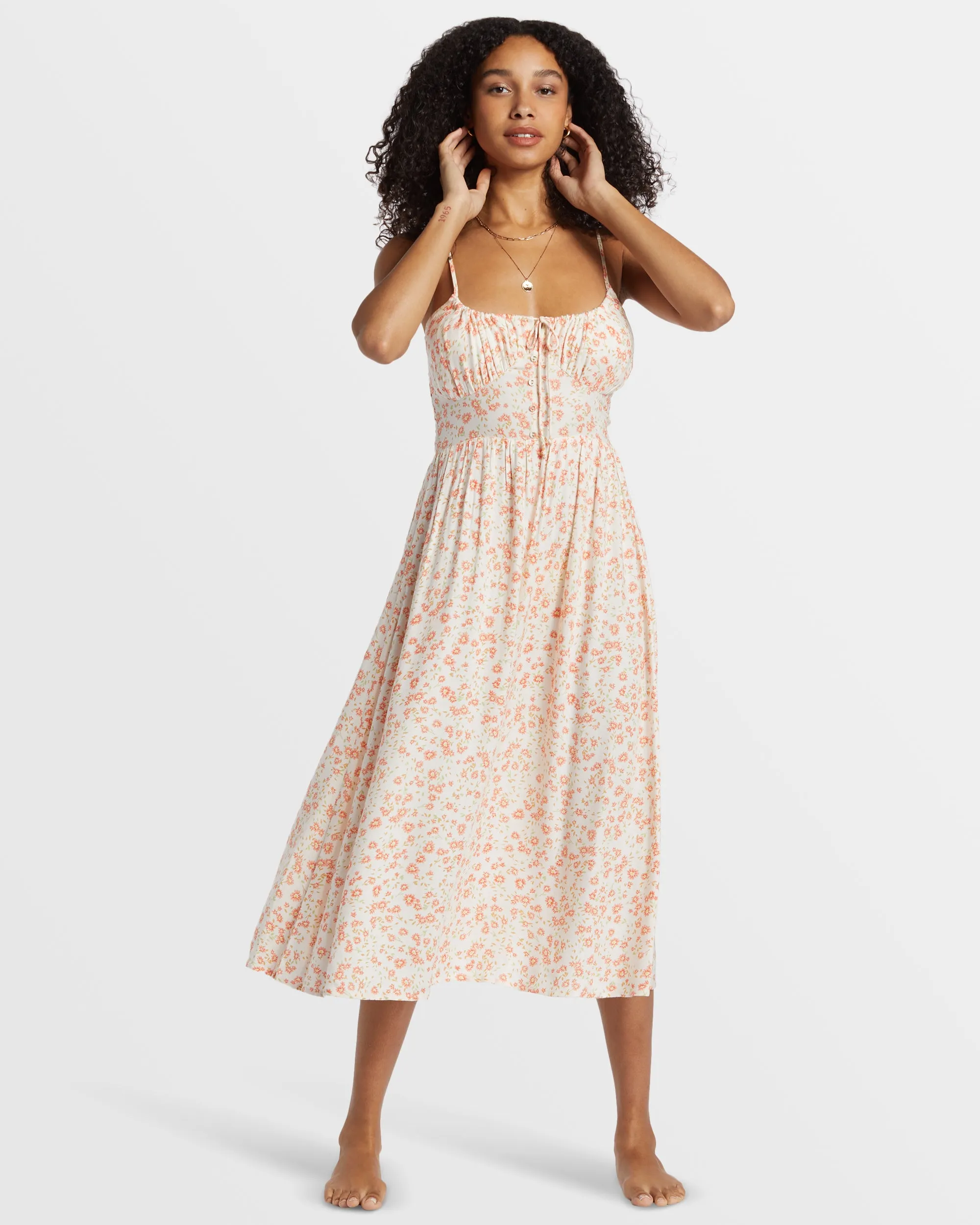 Texas Beach Midi Dress - White Cap