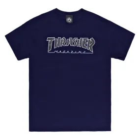 THRASHER T-SHIRT OUTLINED NAVY BLACK