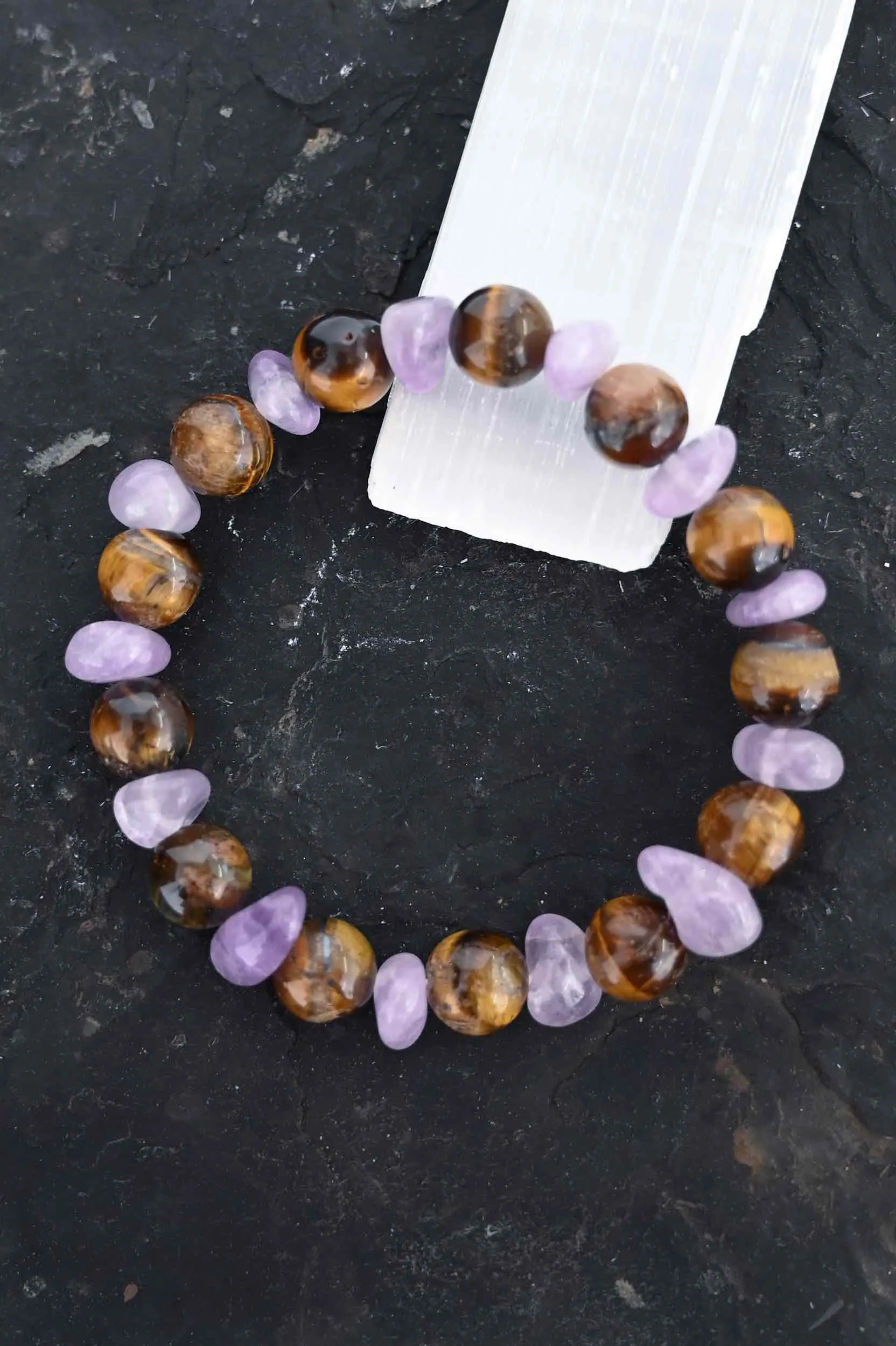 Tigers Eye & Amethyst Highest Self Bracelet