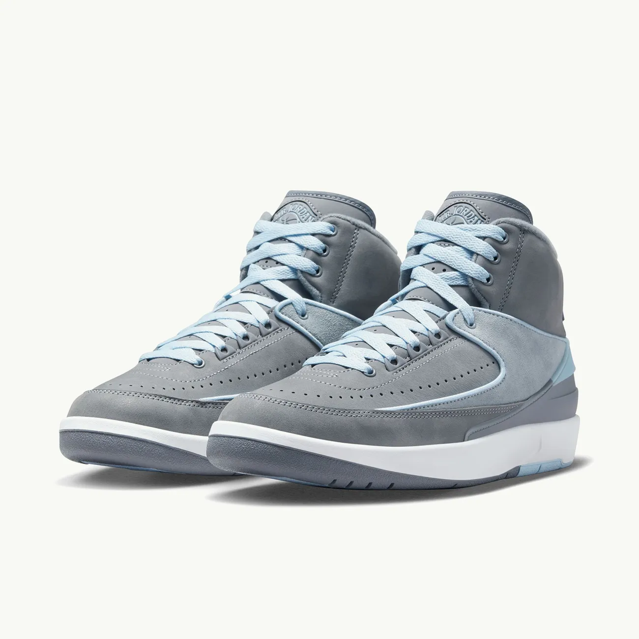 WOMENS AIR JORDAN 2 RETRO COOL GREY ICE BLUE WHITE